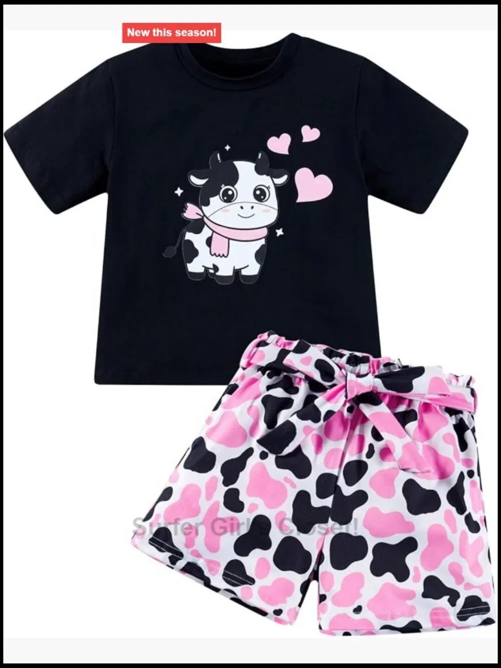 Toddler Girls Cotton T-Shirt & Shorts Set Summer Playwear